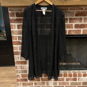 Black Dana Kay swirl jacket Open Front Cardigan size 22WP